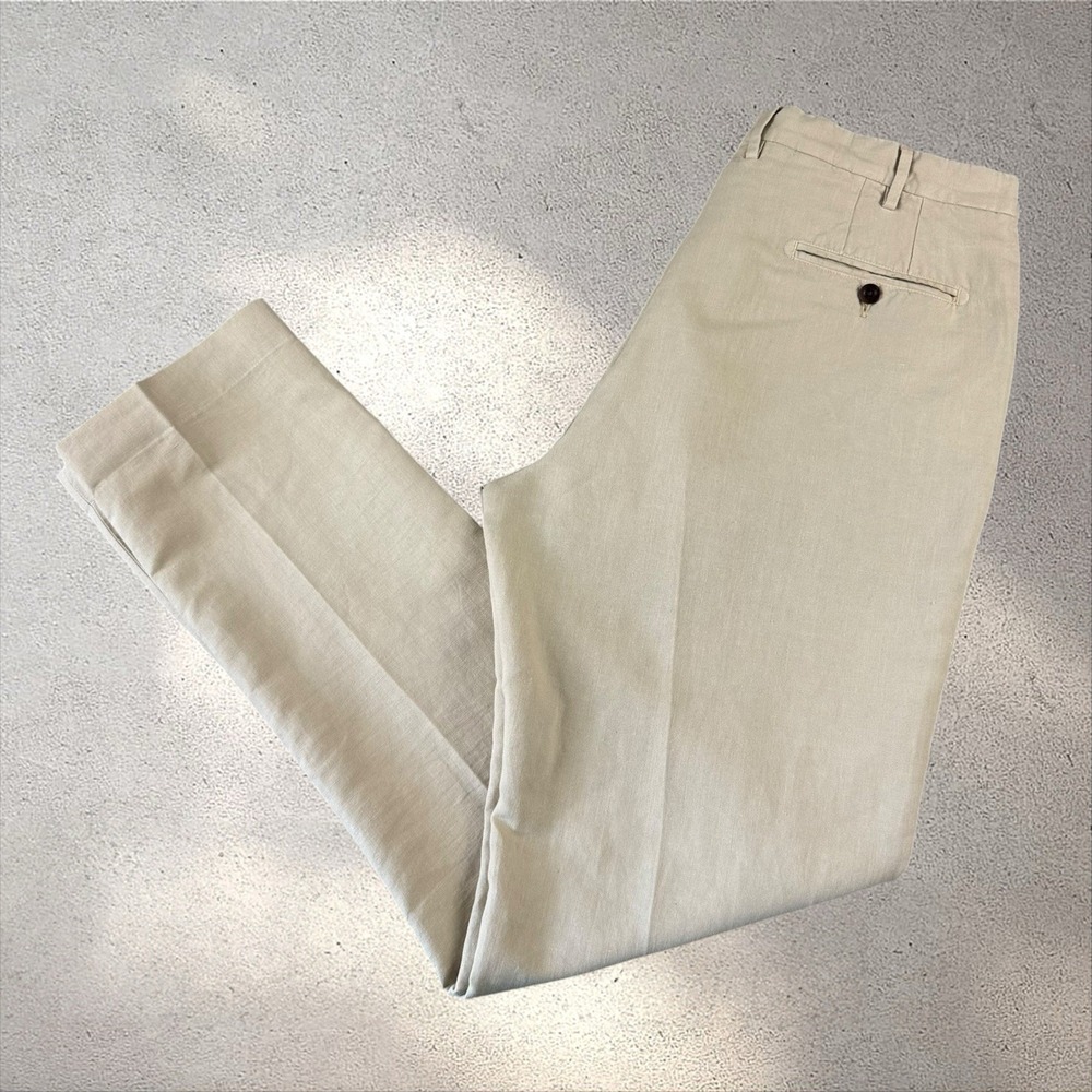Sid Mashburn Canapa Canvas Dress Pants Men's 36x33 Beige Trousers